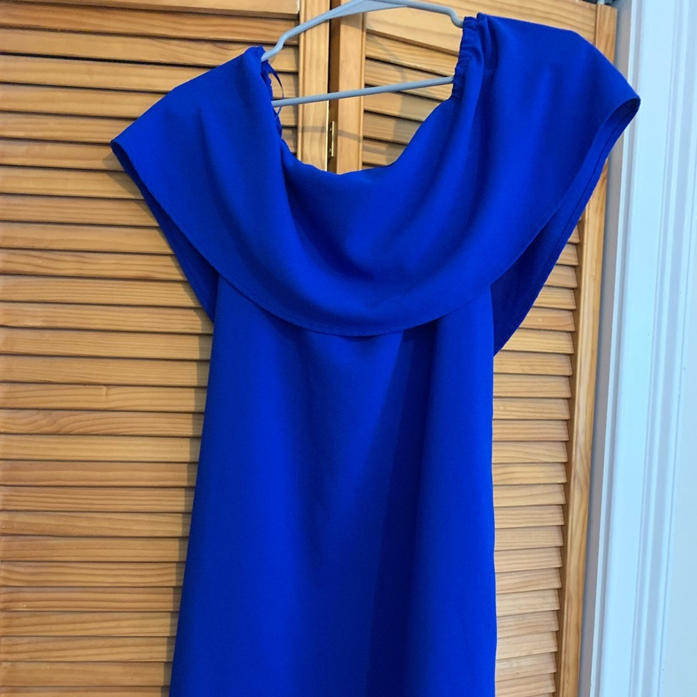 Royal Blue Off the Shoulder Charles Henry Dress (Size Small)